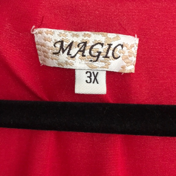 MAGIC Red Floral Sleeveless Pleated Dress Size 3X - Picture 5 of 9